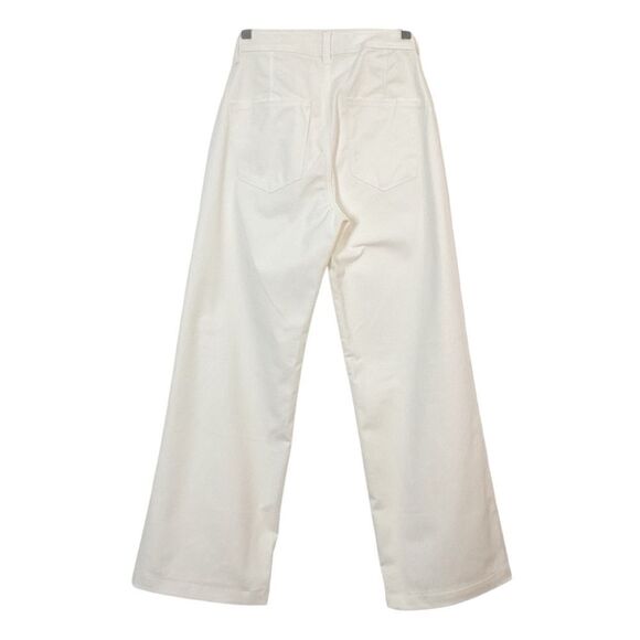 AMOUR VERT Size 0 NWT Wide Leg Utility Pant Ivory Cream 100% Cotton Twill Pants - Picture 7 of 11